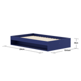 Double Bed with Shelf, 120x200 cm, Blue/Pine