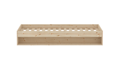 Double Bed with Shelf, 120x200 cm, Pine