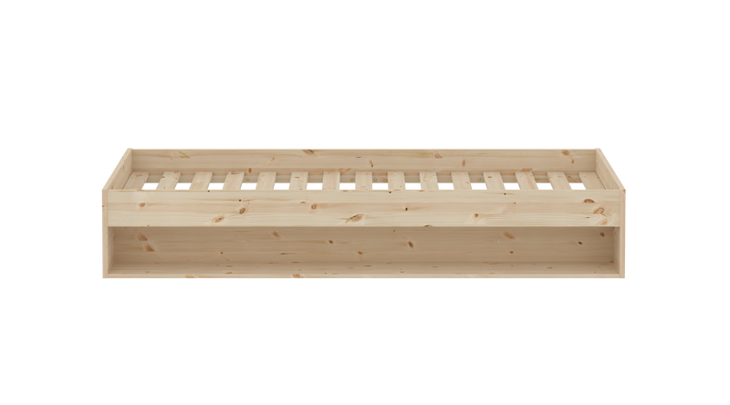 Double Bed with Shelf, 120x200 cm, Pine