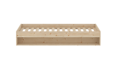 GROW Tweepersoonsbed met plank, 140x200 cm, Dennenhout