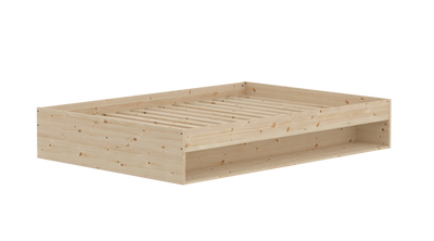 GROW Tweepersoonsbed met plank, 140x200 cm, Dennenhout