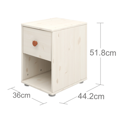 Commode avec 1 tiroir, Blanc