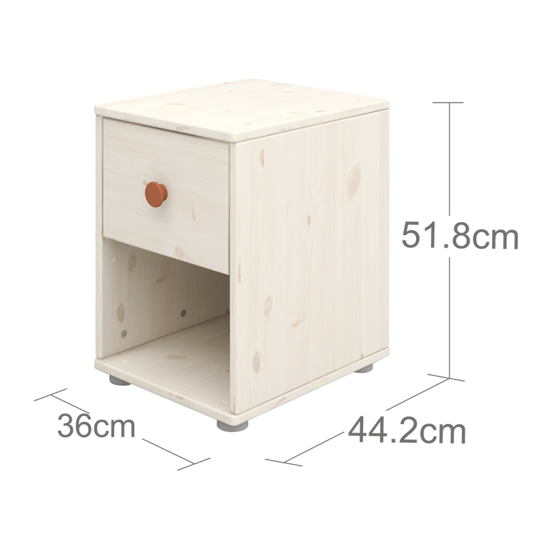 Commode avec 1 tiroir, Blanc