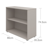 Bookcase with 1 shelf, Grey