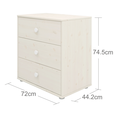 Chest with 3 Drawers, White