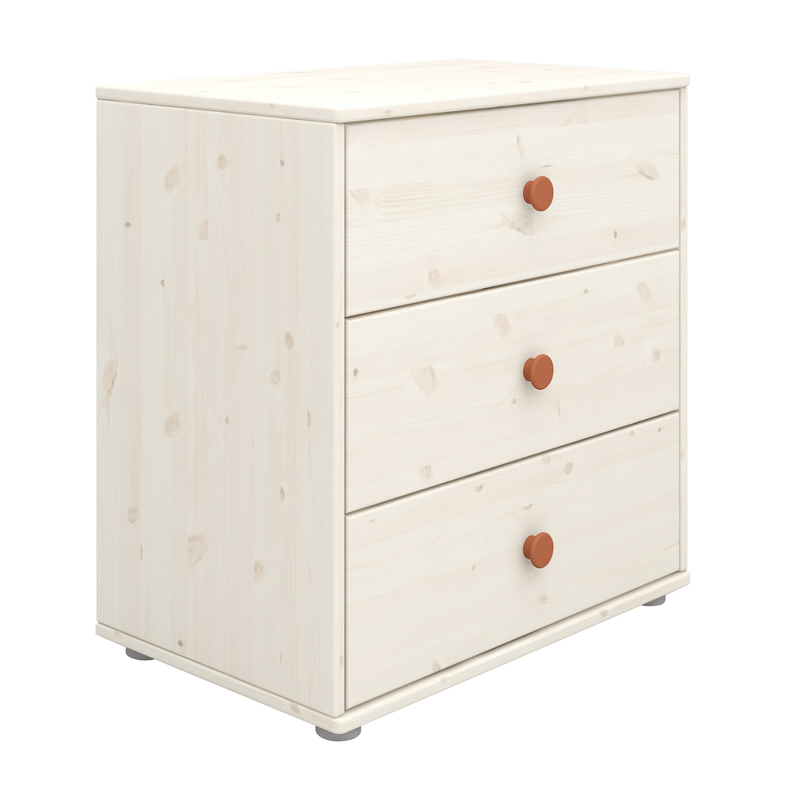 Chest with 3 Drawers, White