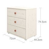 Ladekast met 3 lades, Wit