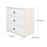 Chest with 3 Drawers, White