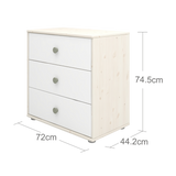 Chest with 3 Drawers, White