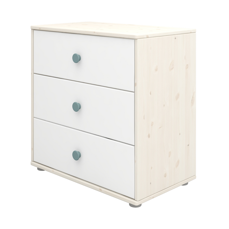 Commode avec 3 tiroirs, Blanc