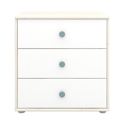 Commode avec 3 tiroirs, Blanc
