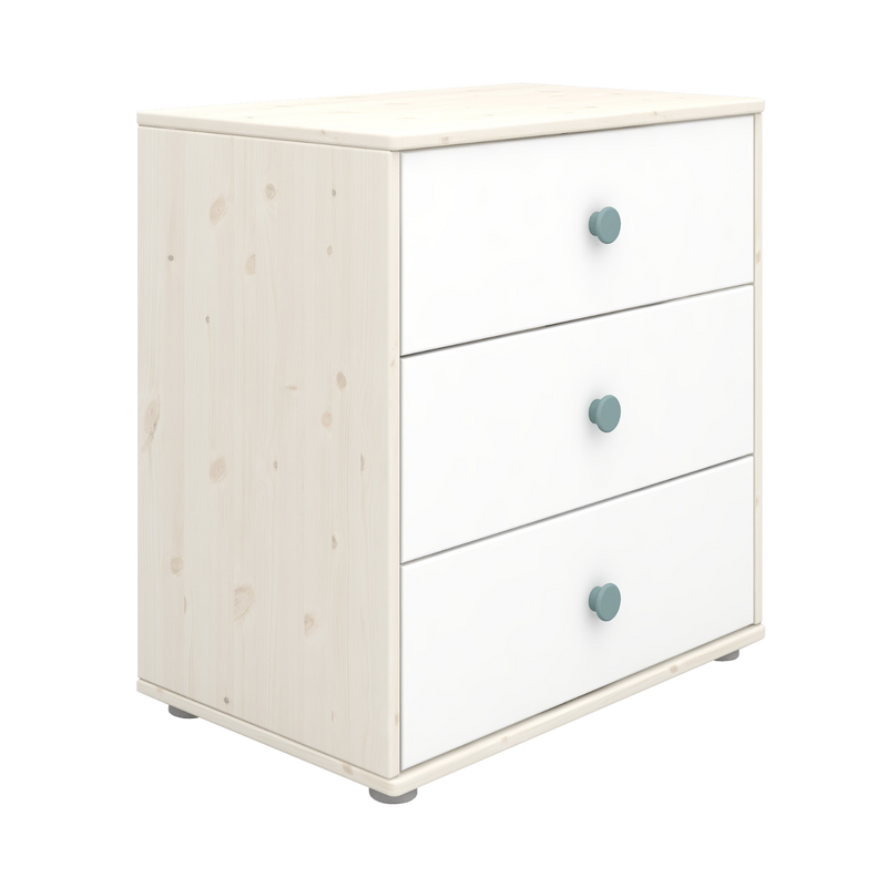 Commode avec 3 tiroirs, Blanc