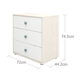 Chest with 3 Drawers, White