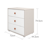 Chest with 3 Drawers, Grey