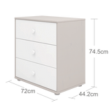 Chest with 3 Drawers, Grey