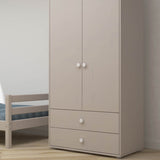 Wardrobe, 2 Doors + 2 Drawers, Grey