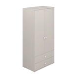 Wardrobe, 2 Doors + 2 Drawers, Grey