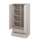 Wardrobe, 2 Doors + 2 Drawers, Grey