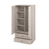 Wardrobe, 2 Doors + 2 drawers, Grey