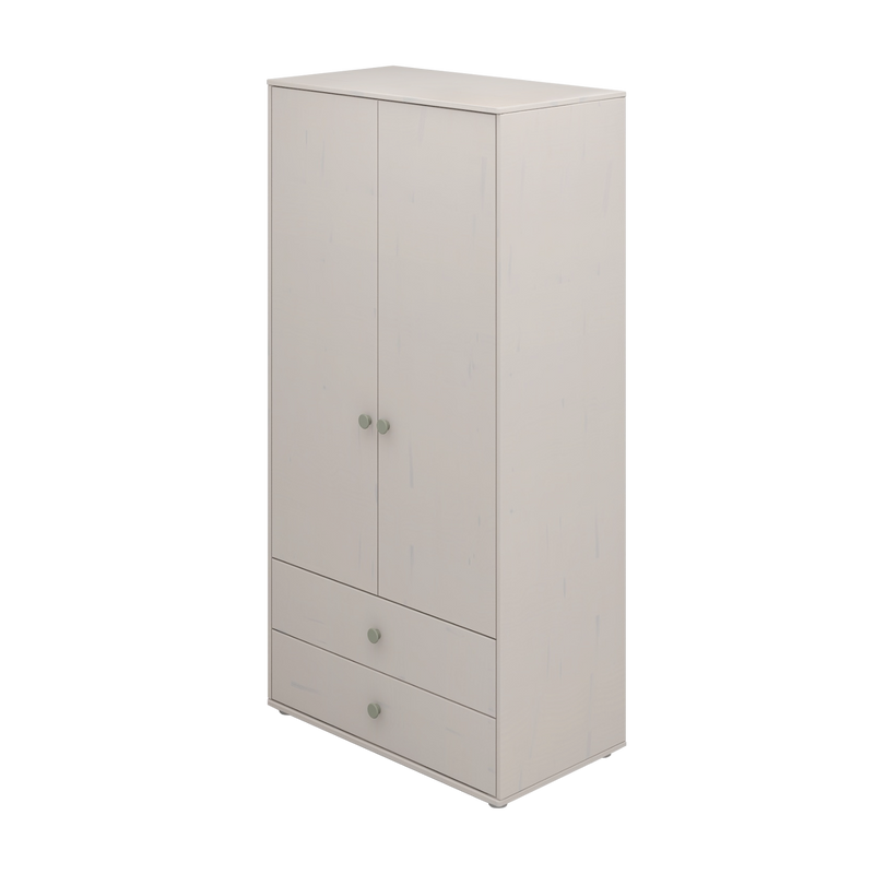 Wardrobe, 2 Doors + 2 drawers, Grey