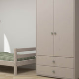 Armoire, 2 portes + 2 tiroirs, Gris