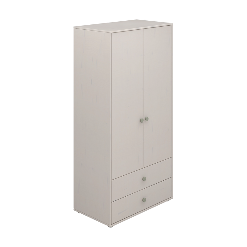 Wardrobe, 2 Doors + 2 drawers, Grey