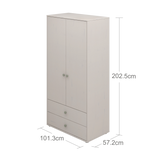 Armoire, 2 portes + 2 tiroirs, Gris