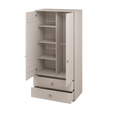 Armoire, 2 portes + 2 tiroirs, Gris