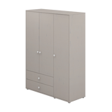 Armoire extra haute, 3 portes + 2 tiroirs, Gris
