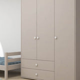 Armoire extra haute, 3 portes + 2 tiroirs, Gris