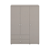 Armoire extra haute, 3 portes + 2 tiroirs, Gris