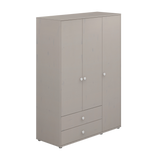Armoire extra haute, 3 portes + 2 tiroirs, Gris