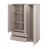 Armoire extra haute, 3 portes + 2 tiroirs, Gris