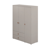 Wardrobe, Extra High, 3 Doors + 2 Drawers Grey