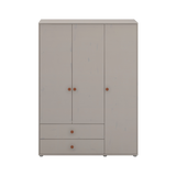 Wardrobe, Extra High, 3 Doors + 2 Drawers Grey