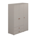 Wardrobe, Extra High, 3 Doors + 2 Drawers Grey