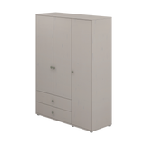 Wardrobe, Extra High, 3 Doors + 2 Drawers Grey