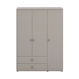 Wardrobe, Extra High, 3 Doors + 2 Drawers Grey
