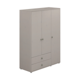 Wardrobe, Extra High, 3 Doors + 2 Drawers Grey