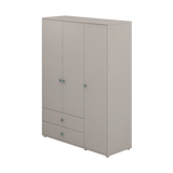 Wardrobe, Extra High, 3 Doors + 2 Drawers Grey