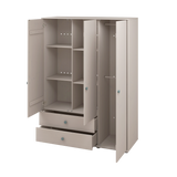 Wardrobe, Extra High, 3 Doors + 2 Drawers Grey