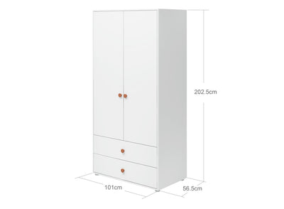 Wardrobe, 2 doors + 2 drawers