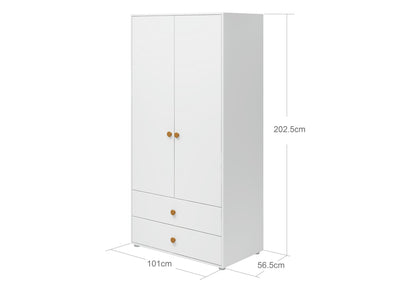 Wardrobe, 2 doors + 2 drawers