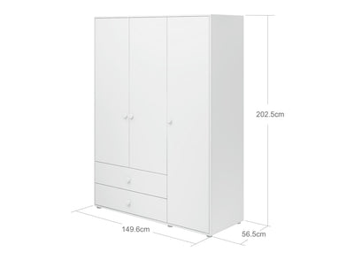 Armoire, 3 portes + 2 tiroirs