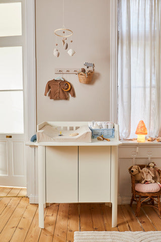 Cream changing table best sale