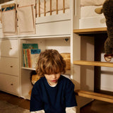 High Bed 120 cm with Ladder and Safety Rail, 90x200 cm, White/Oak