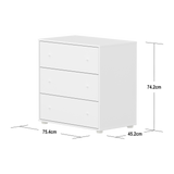 SAGA Chest, 3 drawer, White