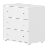 SAGA Kast, 3 lades, Oat knoppen, Wit