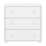 SAGA Kast, 3 lades, Oat knoppen, Wit