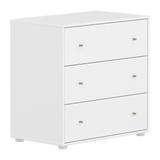 SAGA Kast, 3 lades, Oat knoppen, Wit